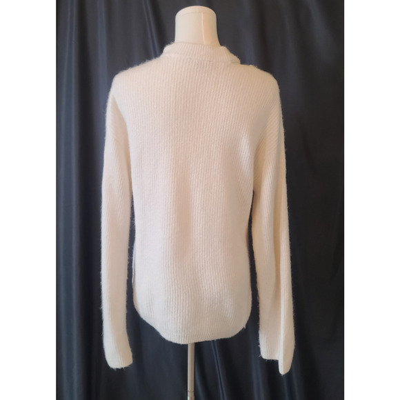 Rails Womens White Alexi Shoulder Cut Out Ribbed Knit Sweater Small - Picture 6 of 7